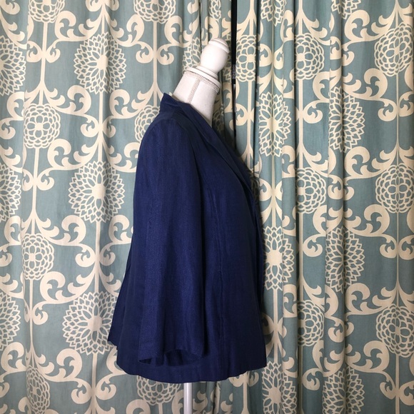 Eileen Fisher Open Front Linen Blend Jacket - Picture 4 of 7